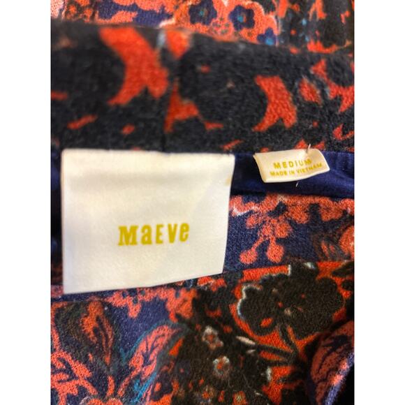 Anthropologie Maeve | Floral Terry Faux Knit Wrap Skirt | Med - Picture 10 of 12